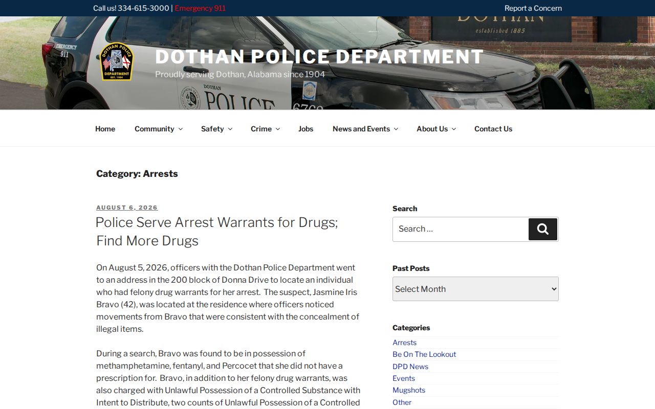 Houston County arrest news in the Dothan Police arrests archive