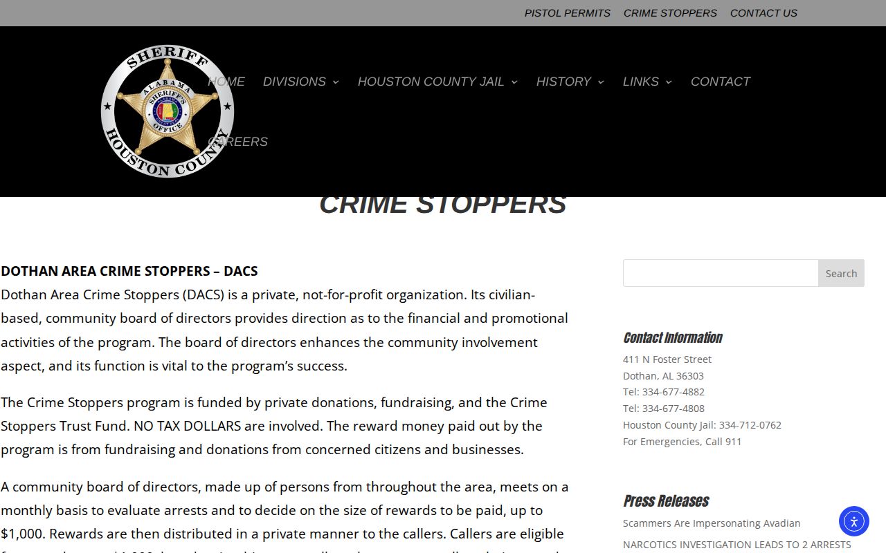 Houston County wanted fugitive Crime Stoppers information